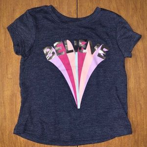 Old Navy Size 2T EUC Navy Blue BELIEVE Tee Shirt